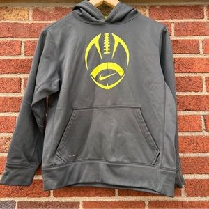 Nike Youth Boys Football Hoodie Sweatshirt Large Gray Logo Therma-fit Pullover